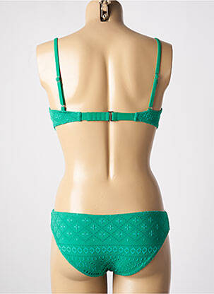 Maillot de bain 2 pièces stretch haut bandeau vert DAG ADOM femme
