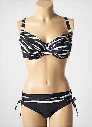 Maillot de bain 2 pièces stretch haut soutien-gorge emboitant noir SUN PROJECT femme