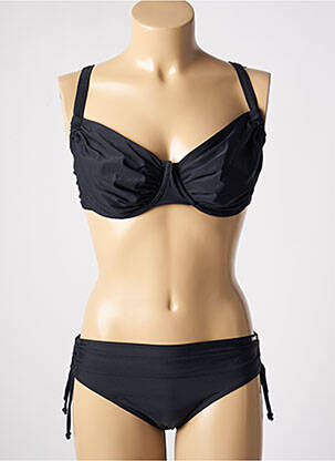Maillot de bain 2 pièces stretch haut soutien-gorge emboitant noir SUN PROJECT femme