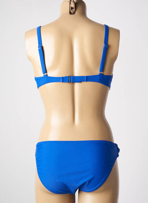 Maillot de bain 2 pièces stretch haut soutien-gorge avec mousse de rembourrage amovible bleu DAG ADOM femme