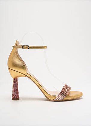 Sandales/nu pieds matière lisse talon de 7 à 9cm or LODI femme