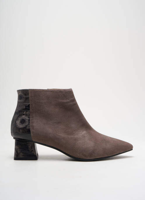 Bottines/boots tissage satiné talon de 4 à 6cm noir LODI femme