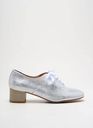 Derbies tissage satiné talon de 4 à 6cm argent FOLIE'S femme