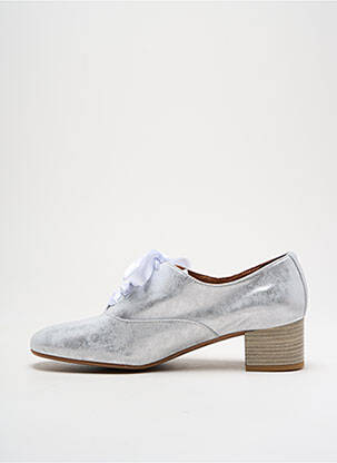 Derbies tissage satiné talon de 4 à 6cm argent FOLIE'S femme
