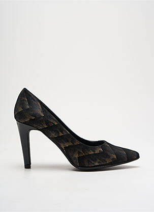 Escarpins tissage satiné talon de 7 à 9cm noir Ô TALONS GRANVILLE femme