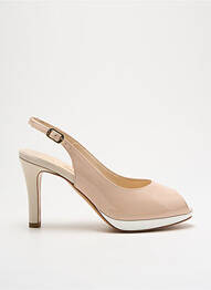 Escarpins matière lisse talon de 7 à 9cm beige Ô TALONS GRANVILLE femme