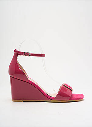 Sandales/nu pieds matière lisse talon de 4 à 6cm rose LODI femme
