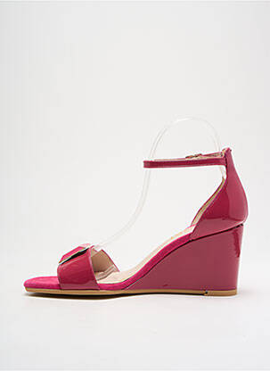 Sandales/nu pieds matière lisse talon de 4 à 6cm rose LODI femme