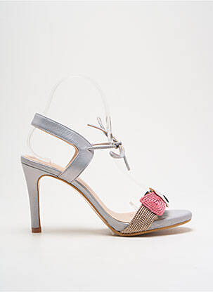 Sandales/nu pieds matière lisse talon de 7 à 9cm argent LODI femme