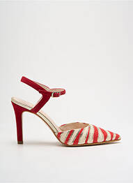 Escarpins tissage satiné talon de 7 à 9cm rouge LODI femme