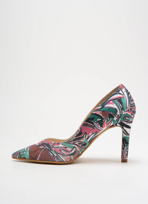 Escarpins tissage satiné talon de 7 à 9cm vert LODI femme