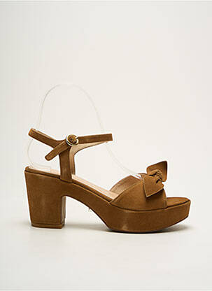 Sandales/nu pieds semi compensé talon de 4 à 6cm marron SOFIA COSTA femme