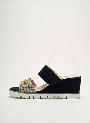 Mules/sabots talon compensé talon de 4 à 6cm bleu REBELLES femme