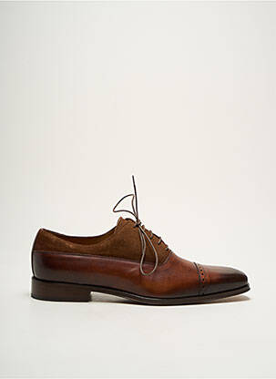 Derbies bout carré talon bas marron PERTINI homme