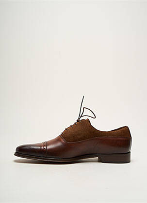 Derbies bout carré talon bas marron PERTINI homme