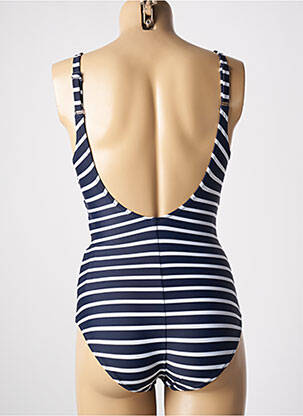 Maillot de bain 1 pièce effet matière satinée haut soutien-gorge avec mousse de rembourrage amovible bleu YSABEL MORA femme