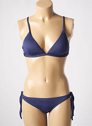 Maillot de bain 2 pièces stretch haut soutien-gorge avec mousse de rembourrage amovible bleu COCO SAINT TROPEZ femme