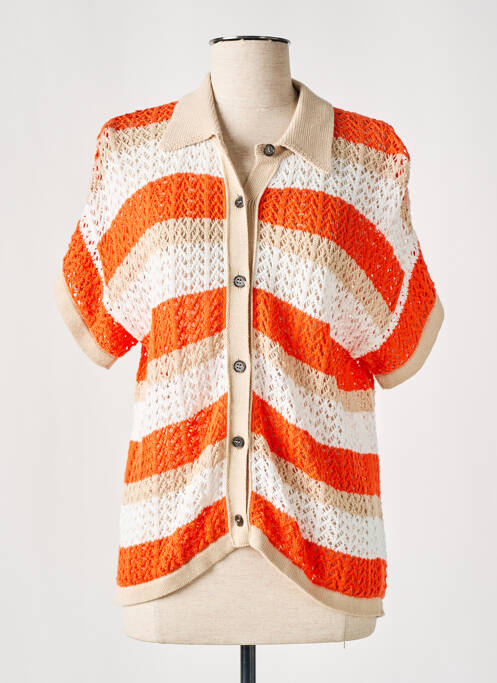 Gilet manches courtes orange MONTAGUT pour femme