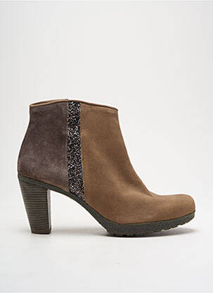 Bottines/boots nubuck talon de 7 à 9cm marron REQINS femme