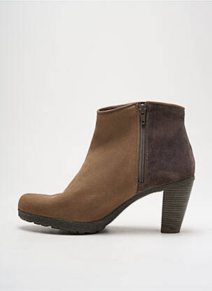 Bottines/boots nubuck talon de 7 à 9cm marron REQINS femme