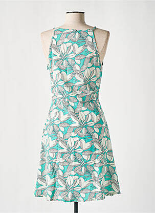 Robe mi-longue imprimé fleurs fines bretelles bleu COTON DU MONDE femme