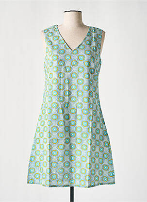 Robe courte sans manche sans manche bleu COTON DU MONDE femme