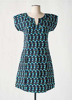 Robe courte manches courtes manches courtes noir COTON DU MONDE femme