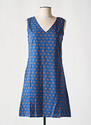 Robe courte sans manche sans manche bleu COTON DU MONDE femme