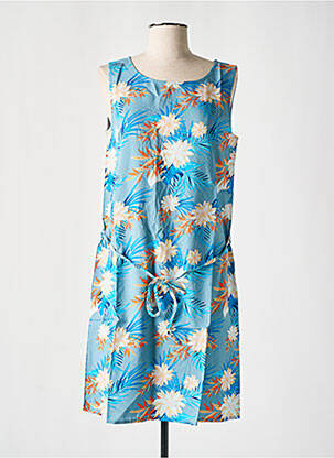 Robe courte sans manche sans manche bleu COTON DU MONDE femme