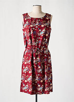Robe courte sans manche sans manche rouge COTON DU MONDE femme