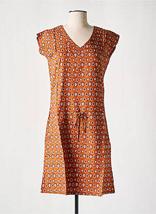 Robe courte manches courtes manches courtes orange COTON DU MONDE femme