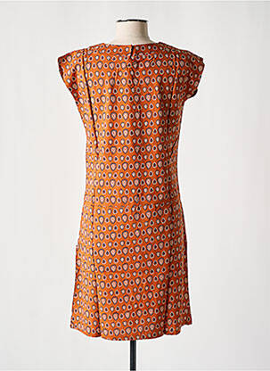 Robe courte manches courtes manches courtes orange COTON DU MONDE femme