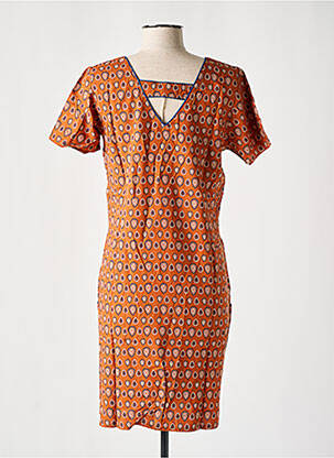 Robe courte manches courtes manches courtes marron COTON DU MONDE femme