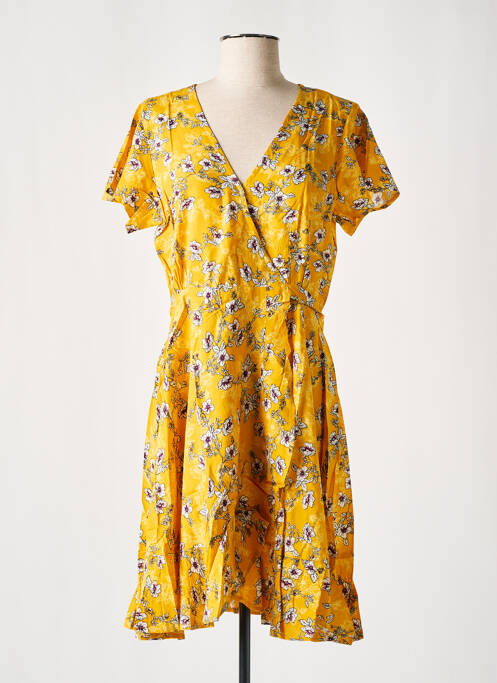 Robe mi-longue jaune COTON DU MONDE pour femme