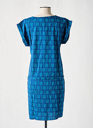 Robe courte manches courtes manches courtes bleu COTON DU MONDE femme