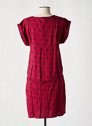 Robe courte manches courtes manches courtes rouge COTON DU MONDE femme