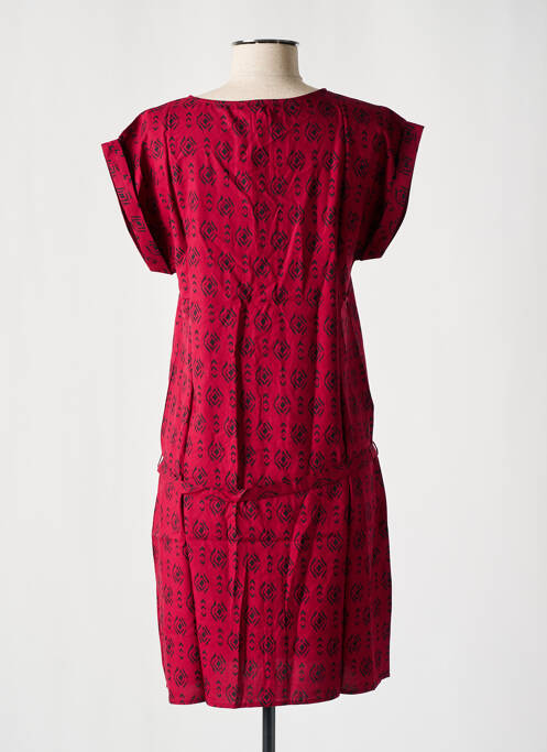 Robe courte manches courtes manches courtes rouge COTON DU MONDE femme