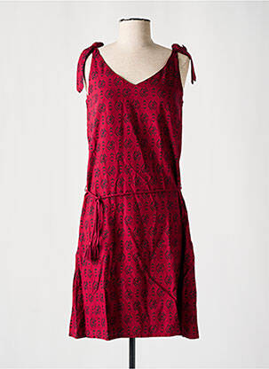 Robe mi-longue rouge COTON DU MONDE pour femme