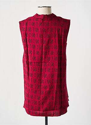 Blouse tissage popeline sans manche rouge COTON DU MONDE femme