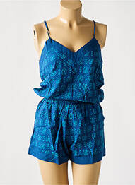 Combishort poches fines bretelles bleu COTON DU MONDE femme