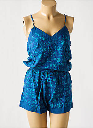 Combishort poches fines bretelles bleu COTON DU MONDE femme