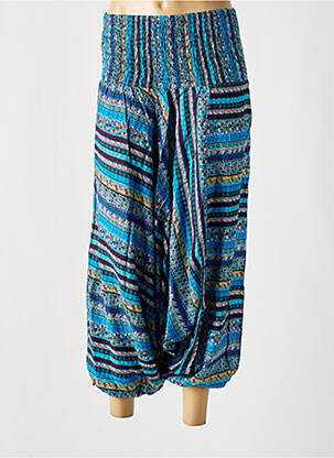 Sarouel tissage popeline taille haute bleu COTON DU MONDE femme