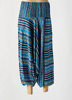 Sarouel taille haute taille haute bleu COTON DU MONDE femme