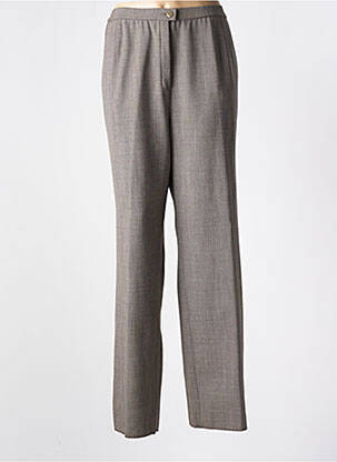Pantalon droit fermeture zippée sous rabat boutonné gris KARTING femme