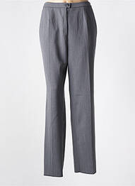 Pantalon droit fermeture zippée sous rabat boutonné gris KARTING femme