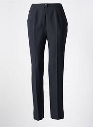 Pantalon droit fermeture zippée sous rabat boutonné bleu KARTING femme