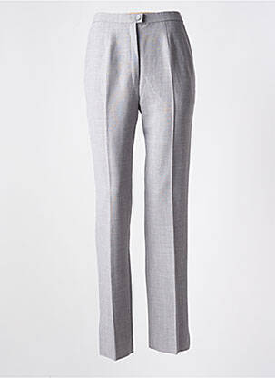 Pantalon droit taille élastique gris 1495 femme