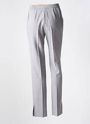 Pantalon droit taille élastique gris 1495 femme
