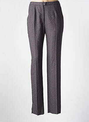 Pantalon droit fermeture zippée sous rabat boutonné gris KARTING femme