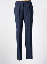 Pantalon droit fermeture zippée sous rabat boutonné bleu KARTING femme